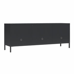 Mr. Kate Luna Metal TV Stand with Fluted Glass for 65" TVs - Black