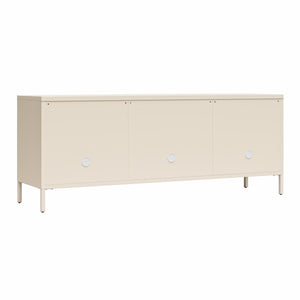 Mr. Kate Luna Metal TV Stand with Fluted Glass for 65" TVs - Parchment