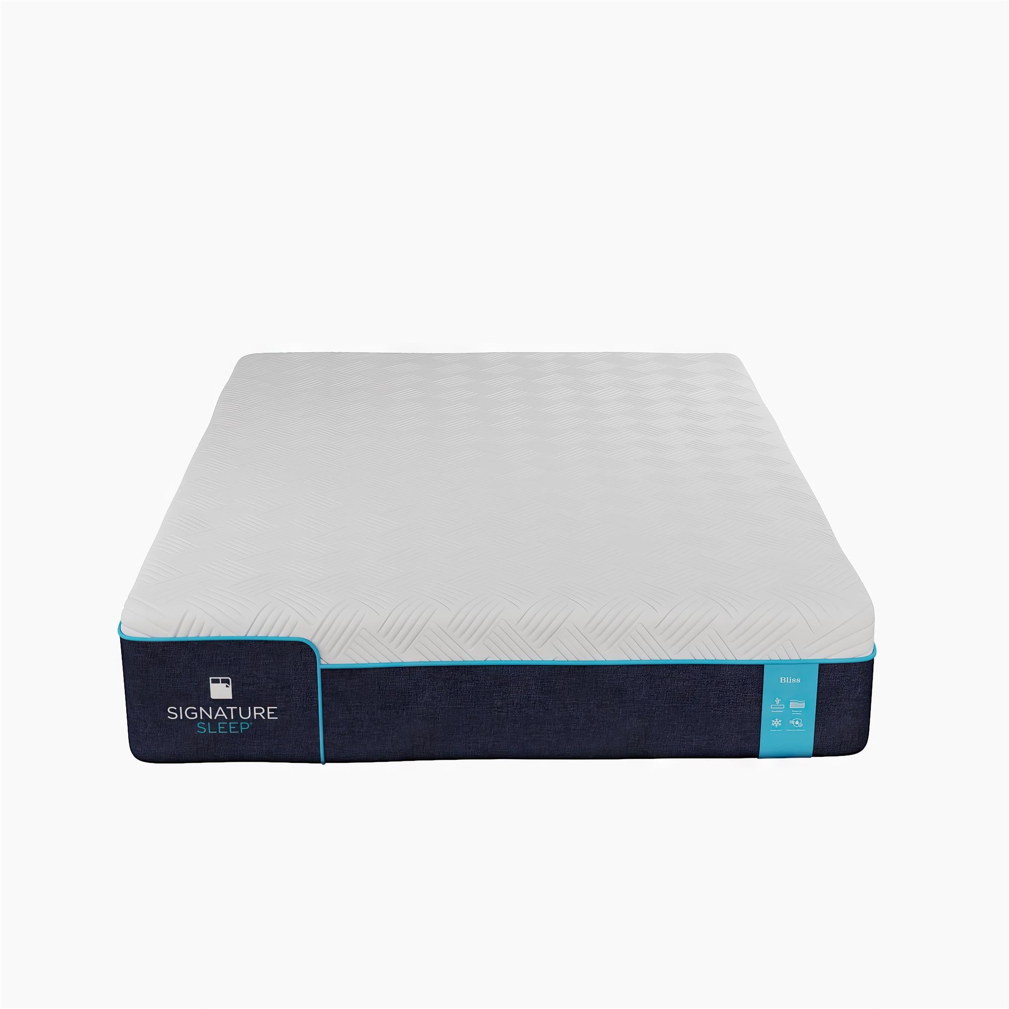 Signature Sleep Bliss 12" Charcoal Cool Gel Memory Foam Mattress - White - Queen