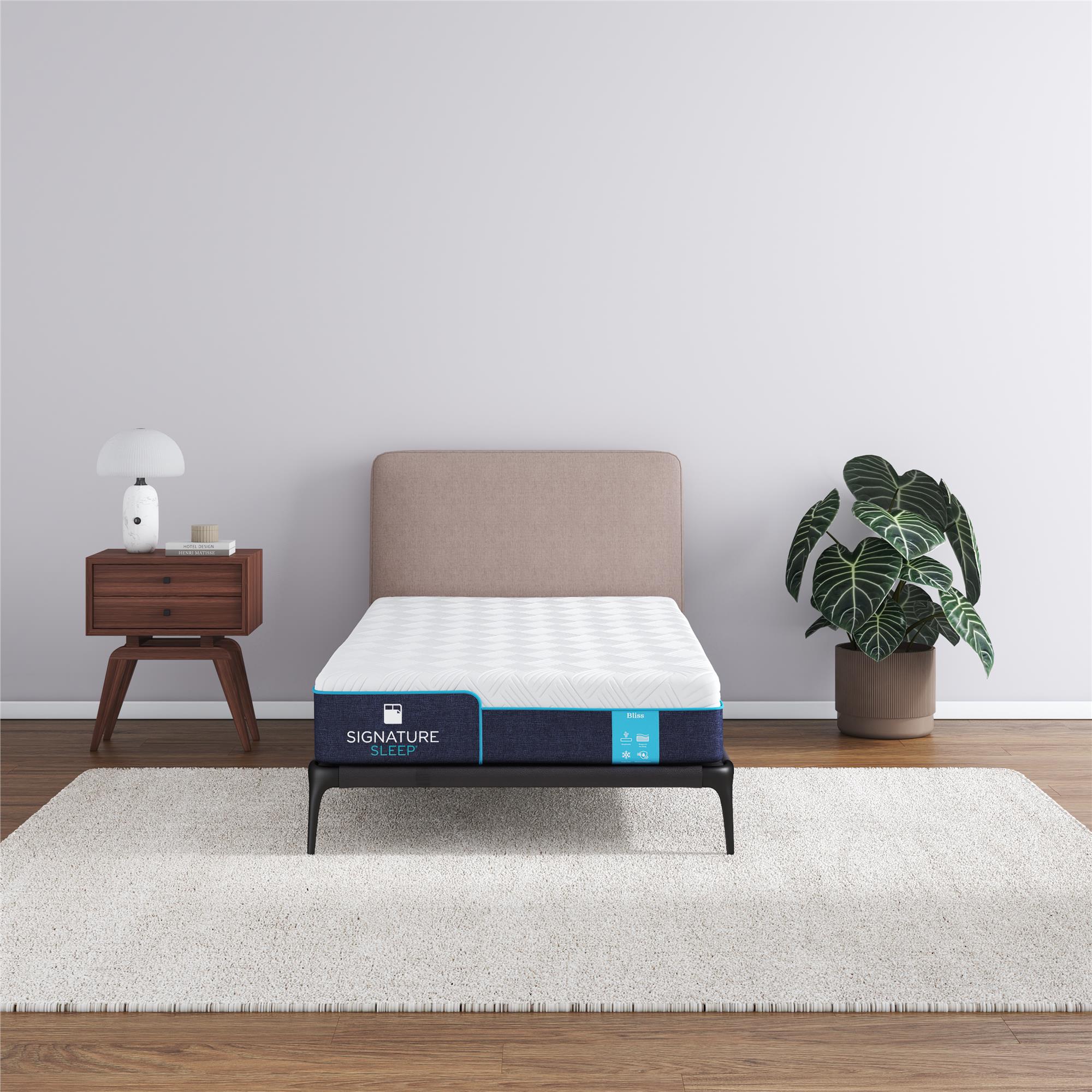 Signature Sleep Bliss 8" Charcoal Cool Gel Memory Foam Mattress - White - Twin