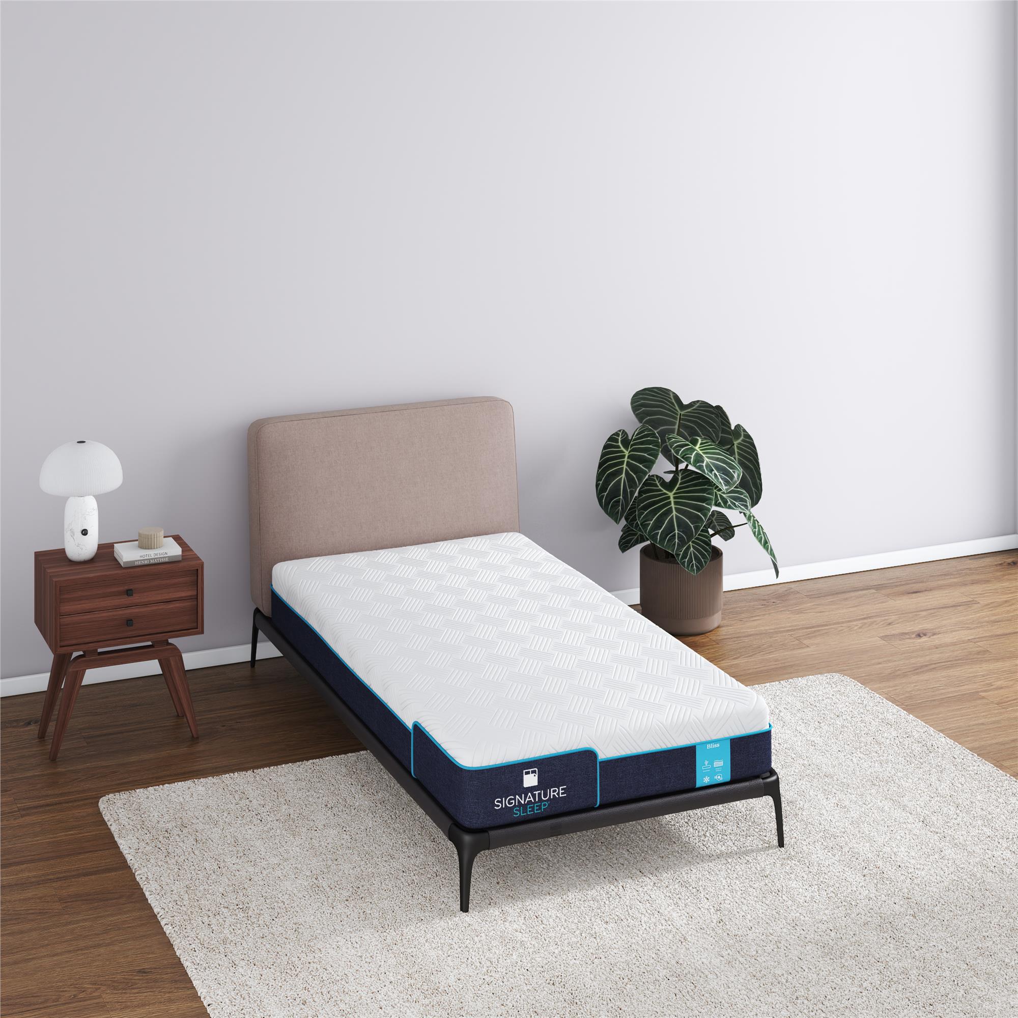 Signature Sleep Bliss 8" Charcoal Cool Gel Memory Foam Mattress - White - Twin