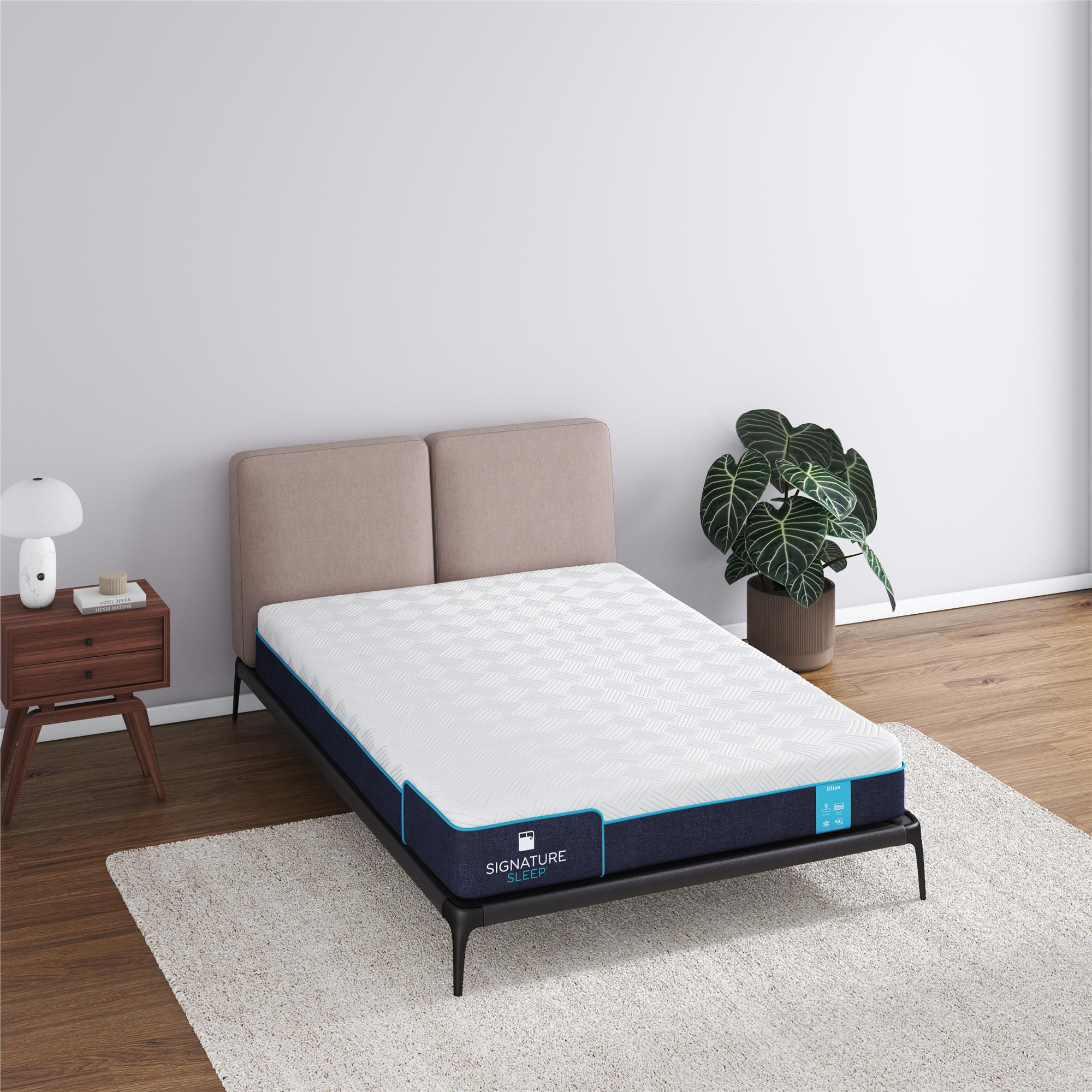 Signature Sleep Bliss 8" Charcoal Cool Gel Memory Foam Mattress - White - Queen