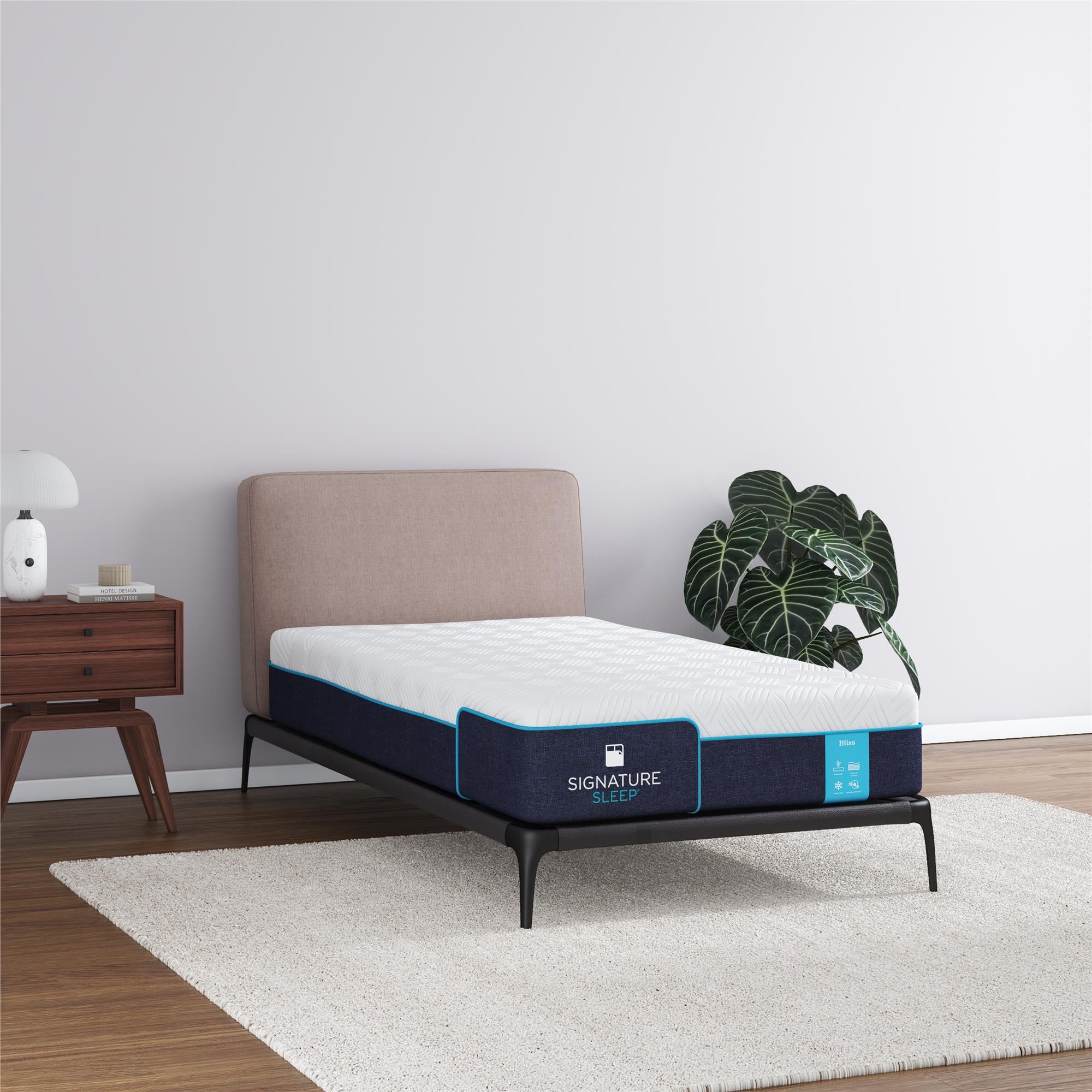 Signature Sleep Bliss 10" Charcoal Cool Gel Memory Foam Mattress - White - Twin