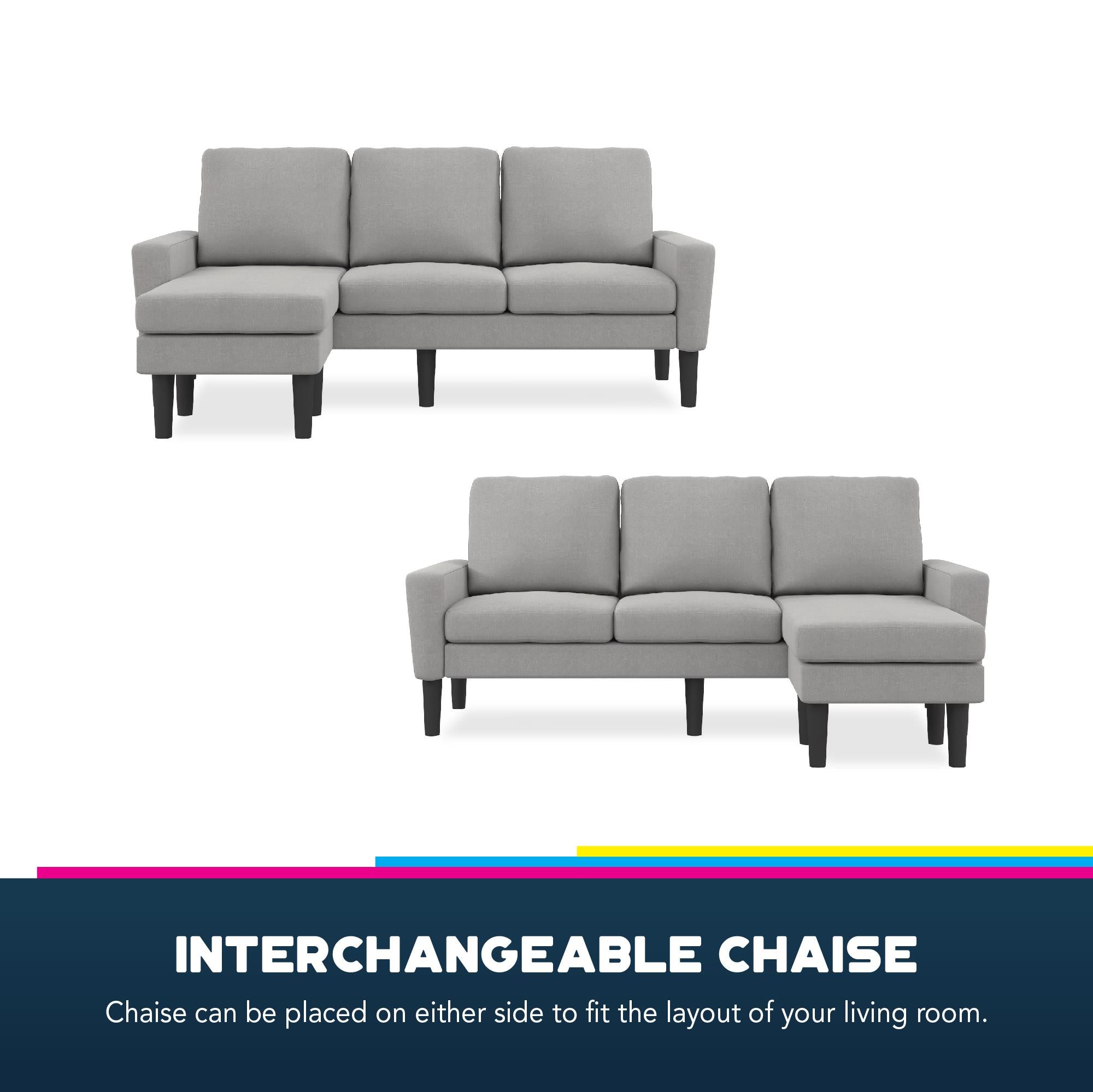DHP Farnsworth Sectional Sofa - Gray