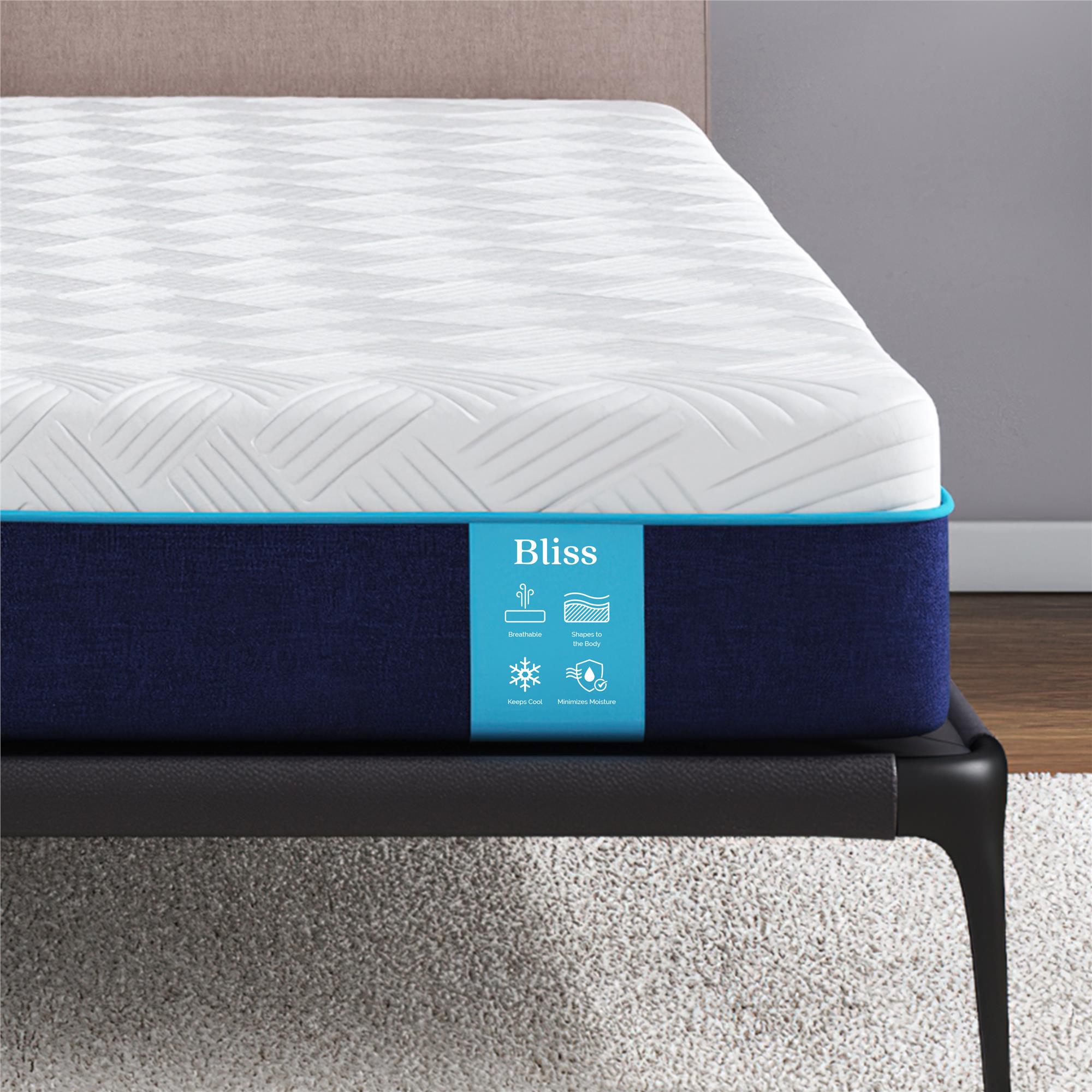 Signature Sleep Bliss 8" Charcoal Cool Gel Memory Foam Mattress - White - Full