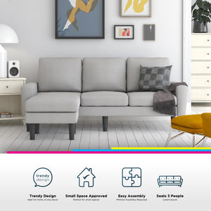DHP Farnsworth Sectional Sofa - Gray