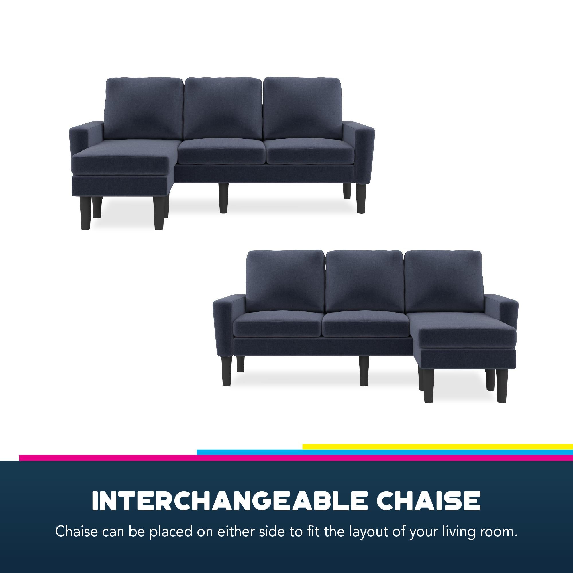 DHP Farnsworth Sectional Sofa - Blue