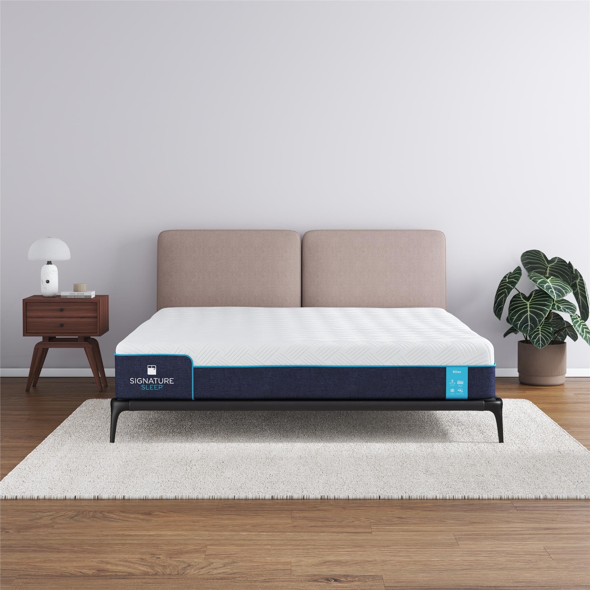 Signature Sleep Bliss 10" Charcoal Cool Gel Memory Foam Mattress - White - King