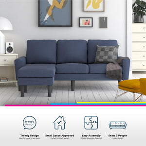 DHP Farnsworth Sectional Sofa - Blue