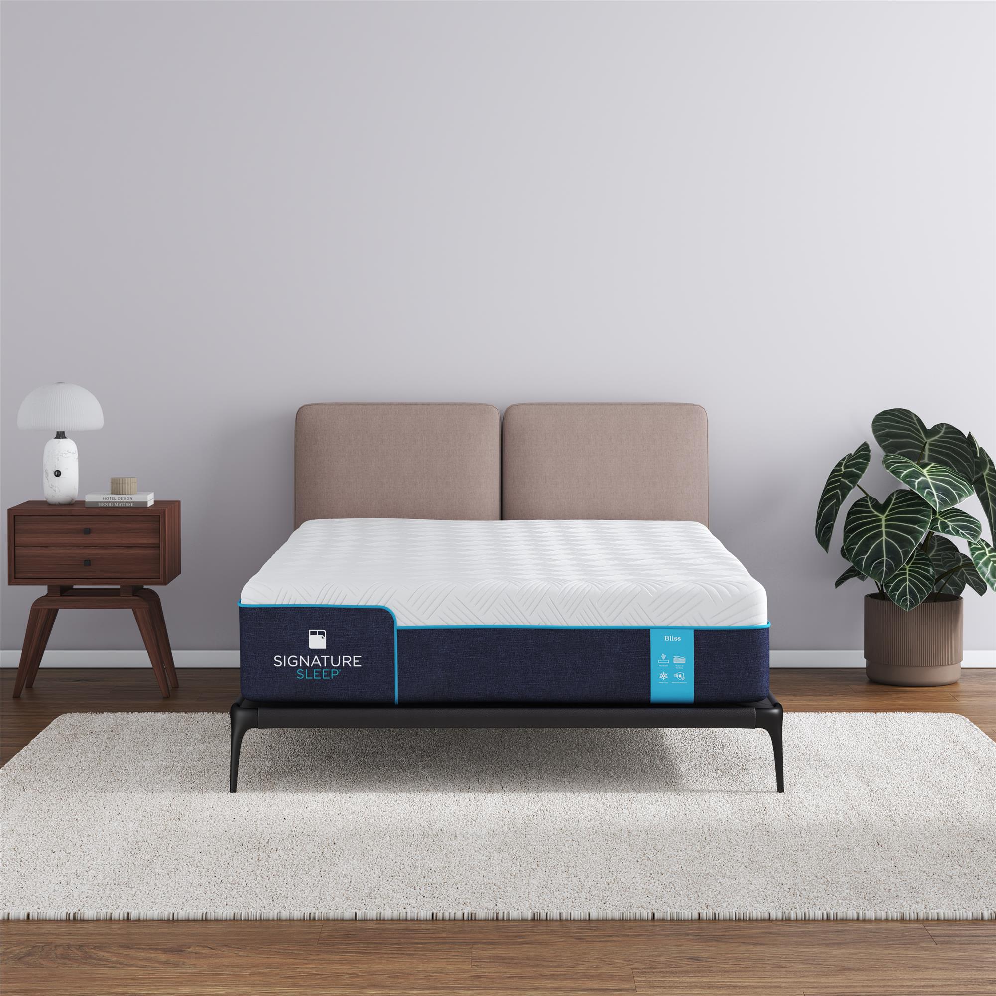 Signature Sleep Bliss 12" Charcoal Cool Gel Memory Foam Mattress - White - Full