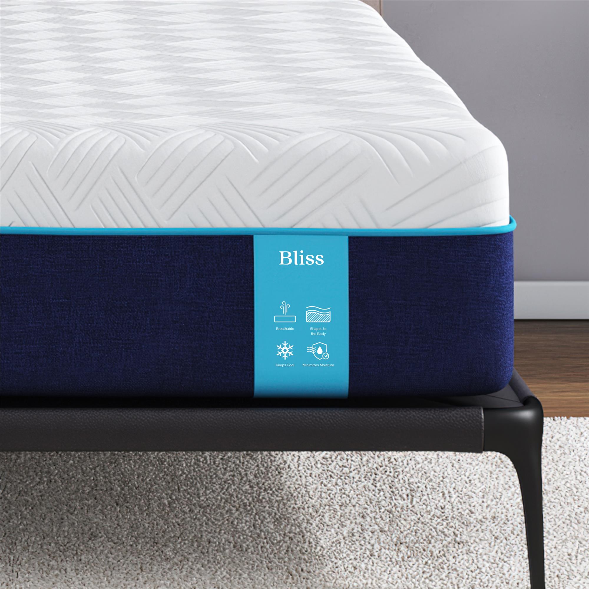 Signature Sleep Bliss 12" Charcoal Cool Gel Memory Foam Mattress - White - King