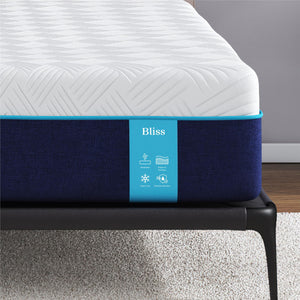 Signature Sleep Bliss 12" Charcoal Cool Gel Memory Foam Mattress - White - King