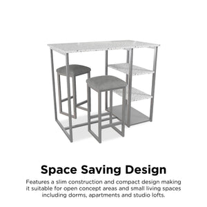 Novogratz Nora 3-Piece Dining Set - Gray