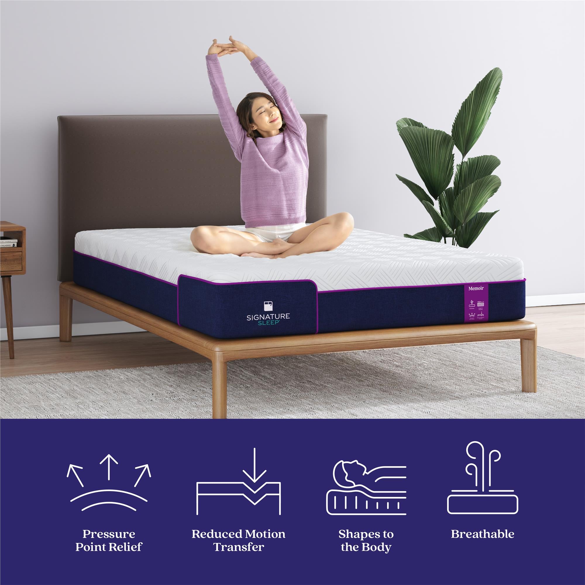 Signature Sleep Memoir 12" Memory Foam Mattress - White - Twin