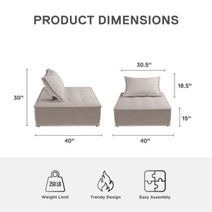DHP Paloma Single Sofa Chair - Taupe - 1-Seater