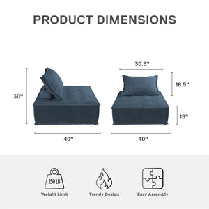 DHP Paloma Single Sofa Chair - Navy - 1-Seater