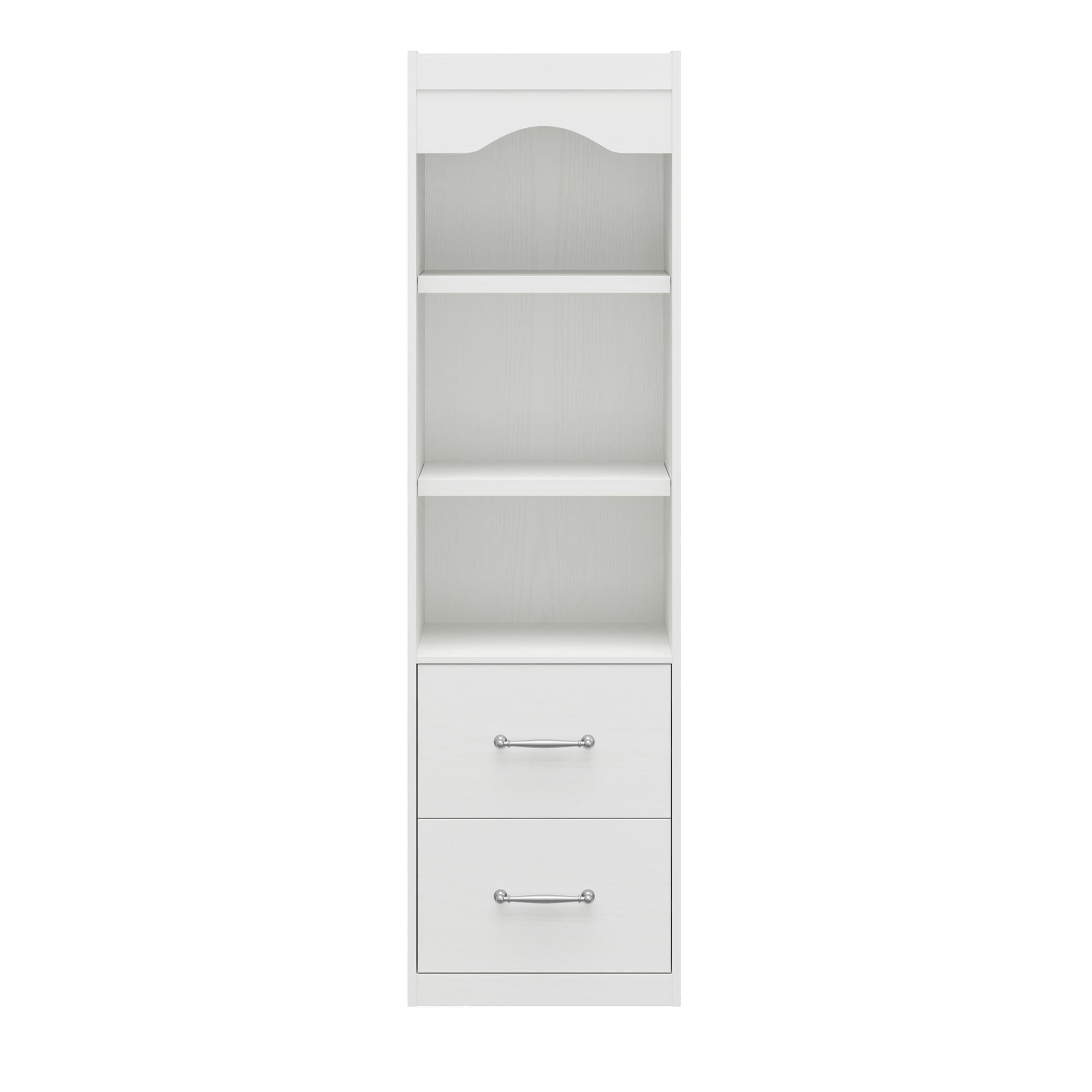 Novogratz Her Majesty 2-Drawer Storage Cabinet-Style Bookcase with Drawers - White