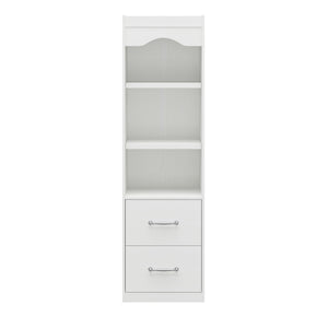Novogratz Her Majesty 2-Drawer Storage Cabinet-Style Bookcase with Drawers - White