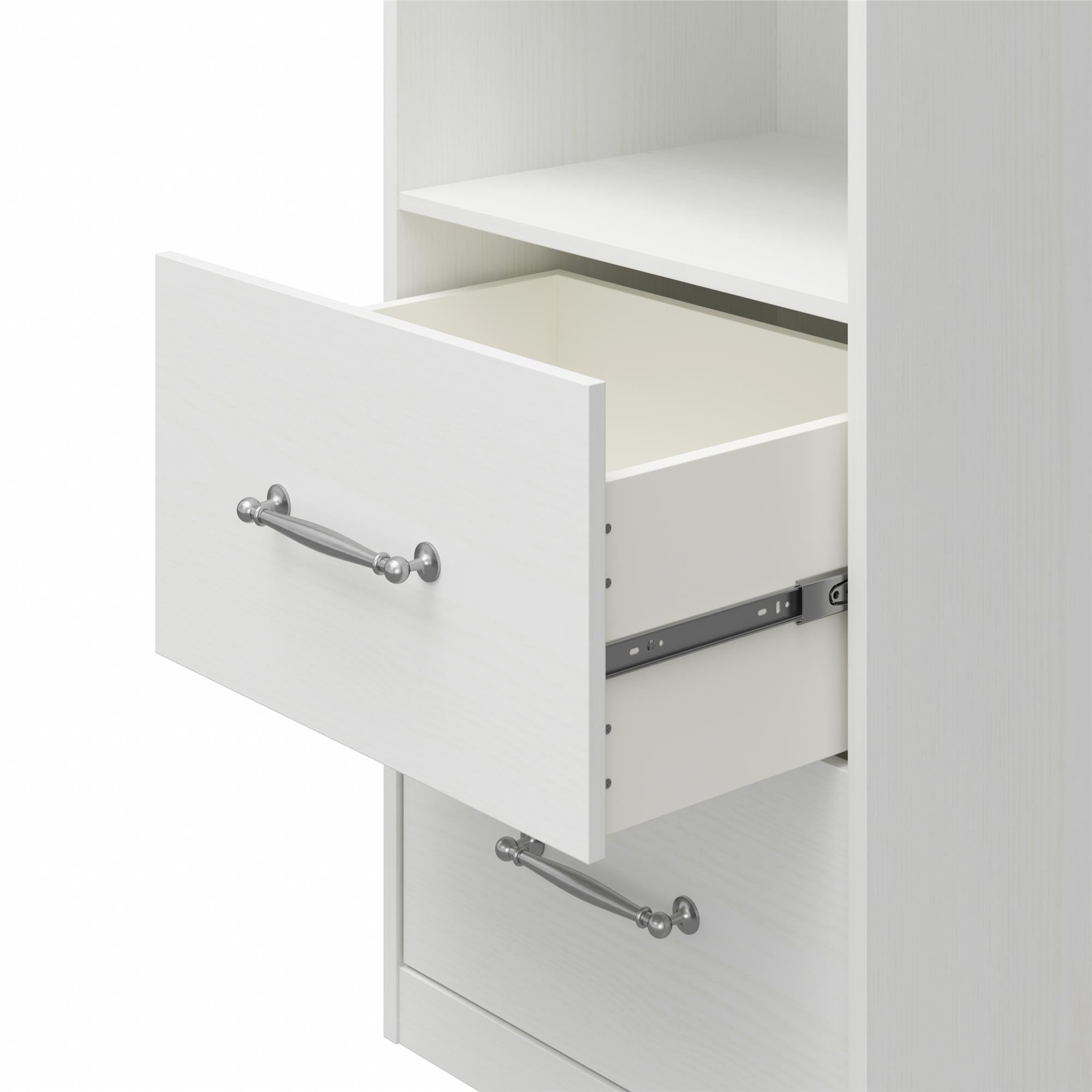 Novogratz Her Majesty 2-Drawer Storage Cabinet-Style Bookcase with Drawers - White
