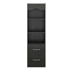 Novogratz Her Majesty 2-Drawer Storage Cabinet-Style Bookcase with Drawers - Black Oak