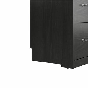 Novogratz Her Majesty 2-Drawer Storage Cabinet-Style Bookcase with Drawers - Black Oak