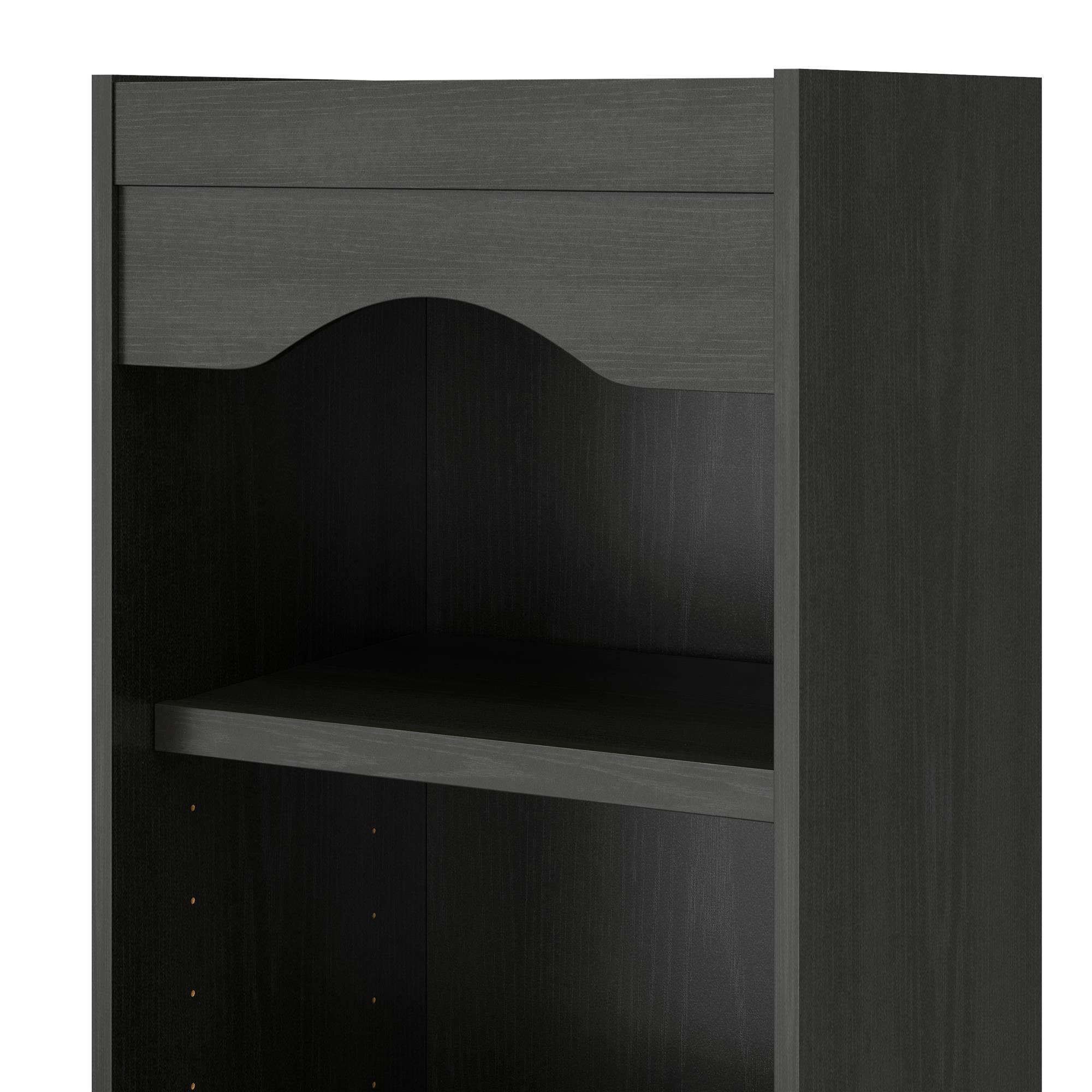 Novogratz Her Majesty 2-Drawer Storage Cabinet-Style Bookcase with Drawers - Black Oak