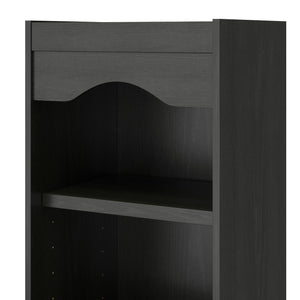 Novogratz Her Majesty 2-Drawer Storage Cabinet-Style Bookcase with Drawers - Black Oak