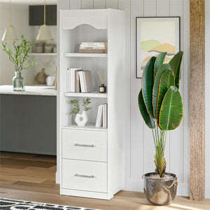 Novogratz Her Majesty 2-Drawer Storage Cabinet-Style Bookcase with Drawers - White