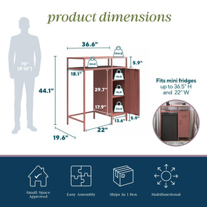 Novogratz Cache Metal Locker-Style Mini Refrigerator Organizer - Dusty Rose