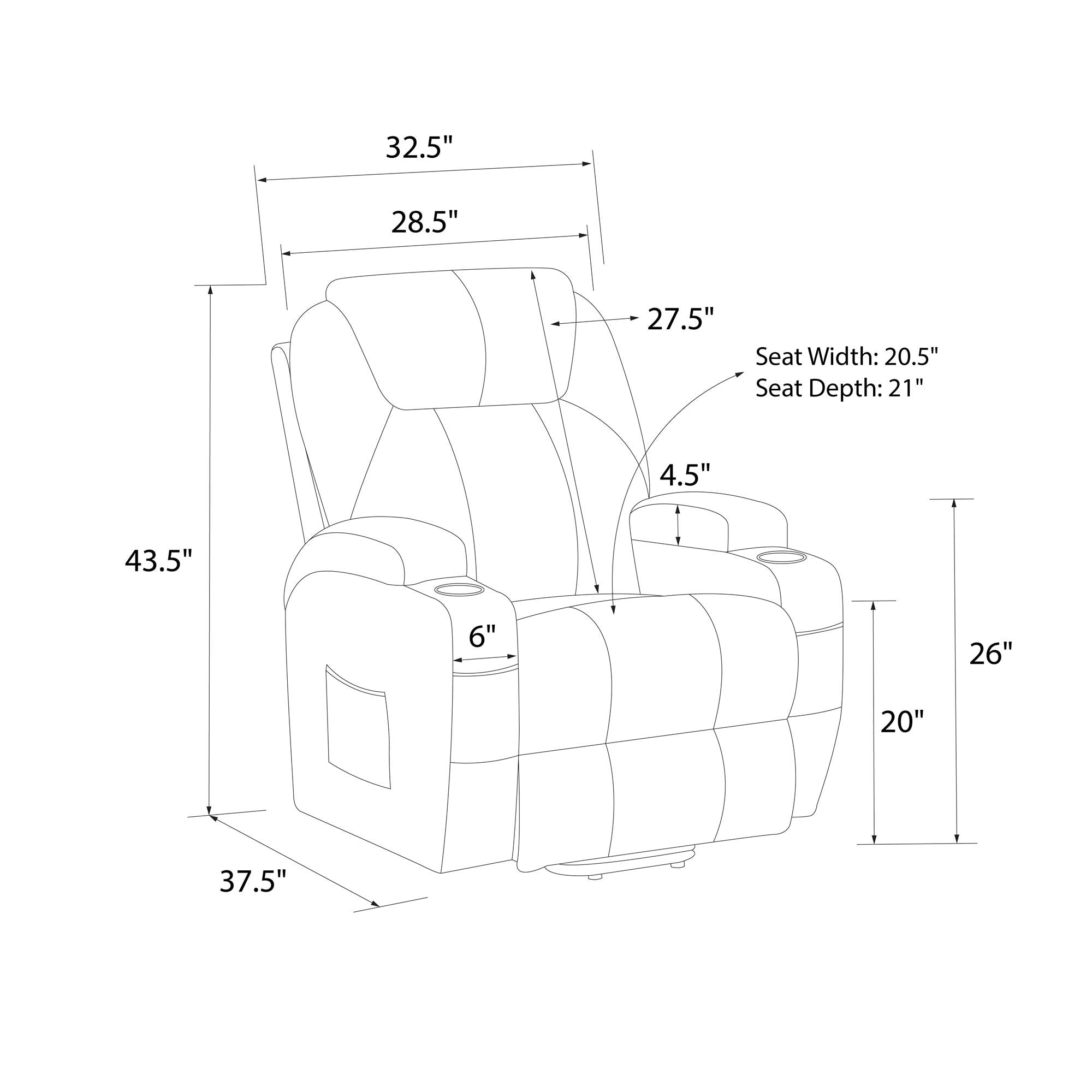DHP Harold Power Recliner - Black