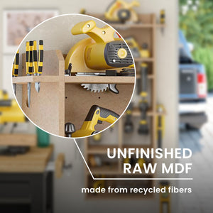 Systembuild Evolution Benford 48" Extra Large Vertical Wall Mount Tool Organizer - Raw Board