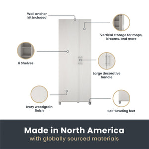 Systembuild Evolution Camberly Tall Asymmetrical Cabinet - Ivory Oak