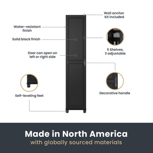 Systembuild Evolution Kendall 16" Utility Storage Cabinet - Black