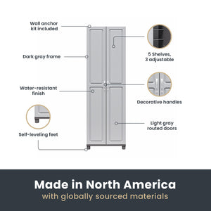 Systembuild Evolution Kendall 24" Utility Storage Cabinet - Gray