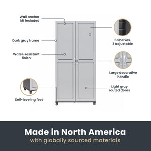 Systembuild Evolution Kendall 36" Utility Storage Cabinet - Gray