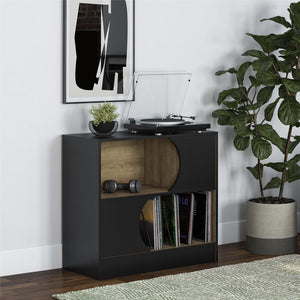 Delmar Retro Record Stand, Black and Natural - Natural
