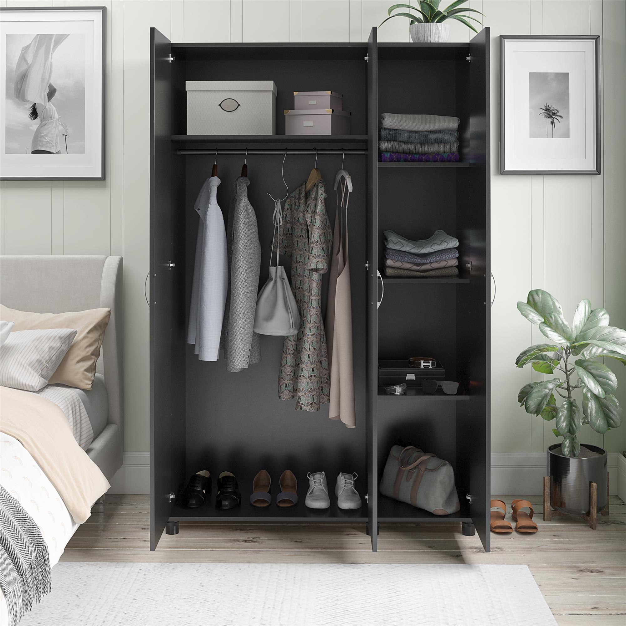 Systembuild Evolution Lory Framed 3 Door Wardrobe - Black