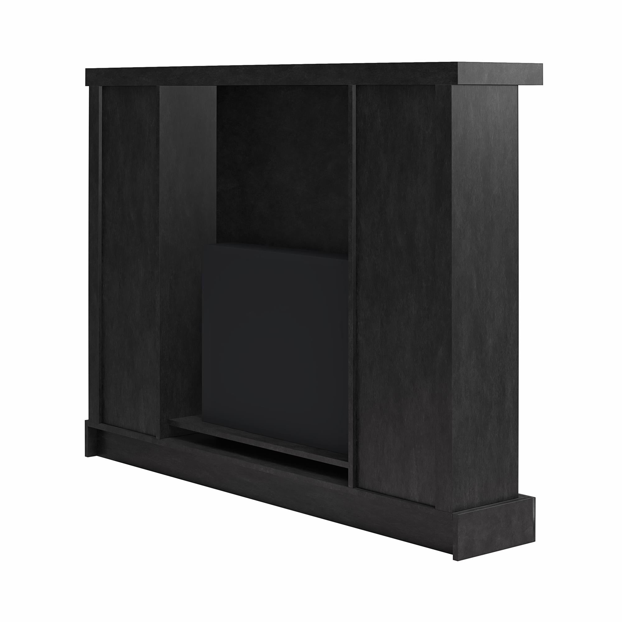 Mr. Kate Winston Fireplace Mantel with Built-in Bookshelves  - Black Plaster