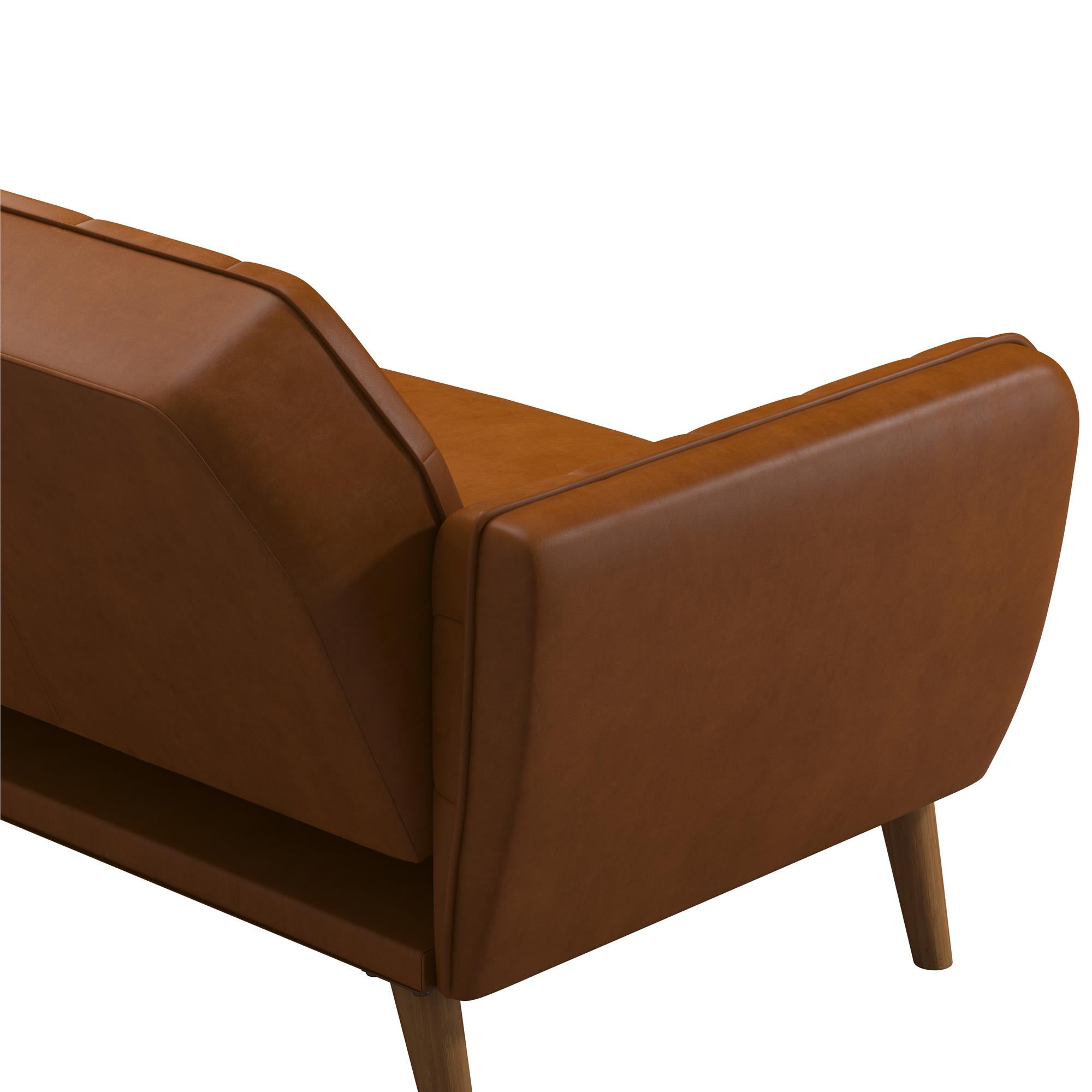 Novogratz Tallulah Memory Foam Futon Sofa Bed - Camel Faux Leather