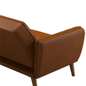 Novogratz Tallulah Memory Foam Futon Sofa Bed - Camel Faux Leather