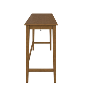 DHP Dallon Sofa Table with 3 Stools and USB Charger - Blonde Oak