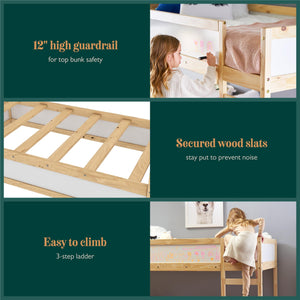 Max & Finn Saffiano Reversible 3-in-1 Kids' Bed - Natural - Twin
