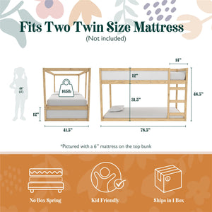 Max & Finn Saffiano Reversible 3-in-1 Kids' Bed - Natural - Twin