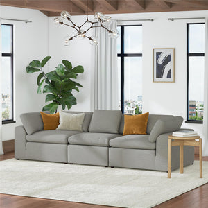 Cortney's Collection York 3 Seat Sofa Bundle - Taupe - 71” or More