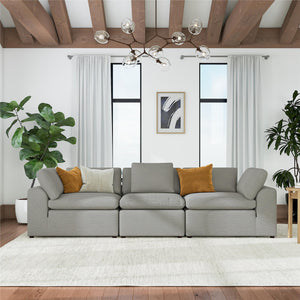 Cortney's Collection York 3 Seat Sofa Bundle - Taupe - 71” or More