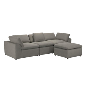 Cortney's Collection York 3 Seat Sofa and Ottoman Set - Taupe - 71” or More