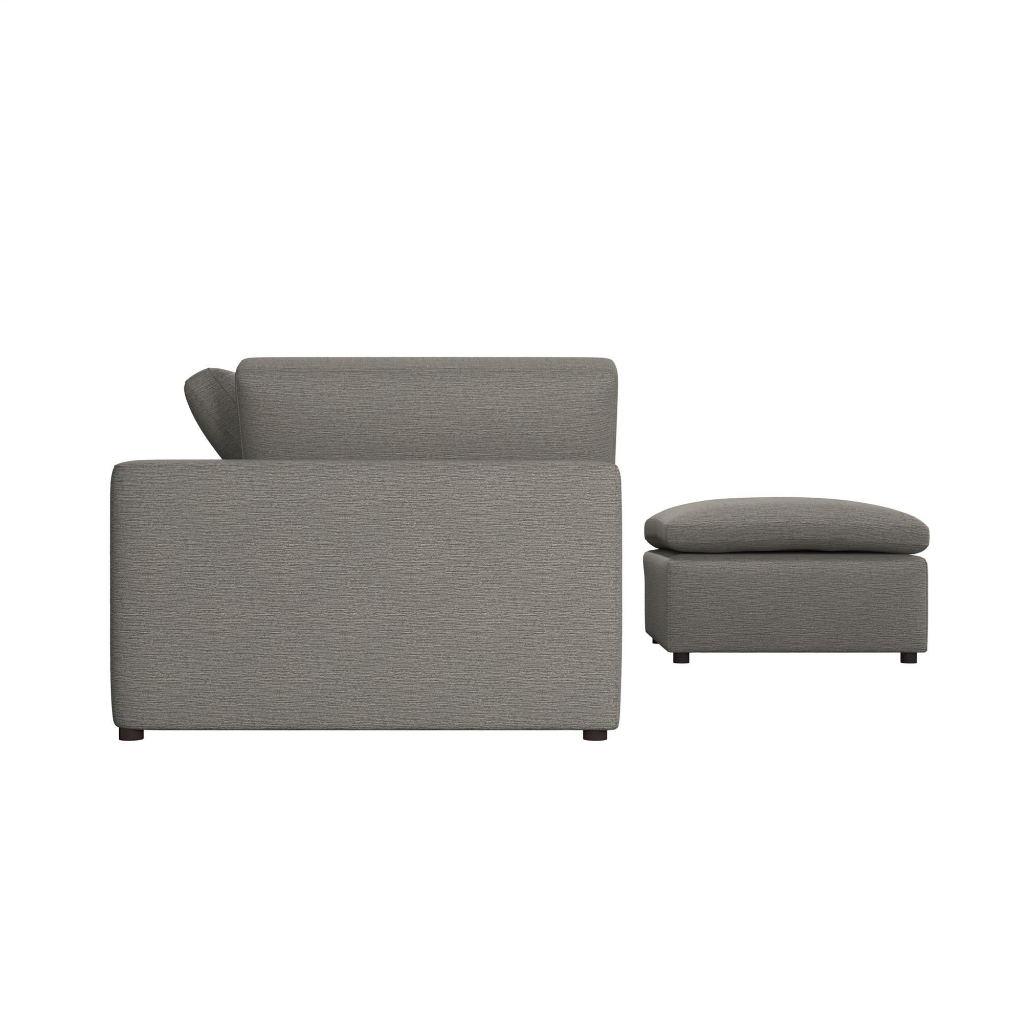 Cortney's Collection York 3 Seat Sofa and Ottoman Set - Taupe - 71” or More