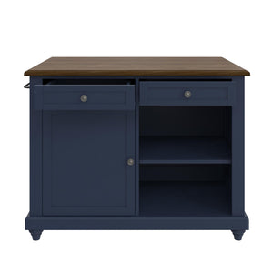 DHP Kelsey Kitchen Island with 2 Stools - Blue