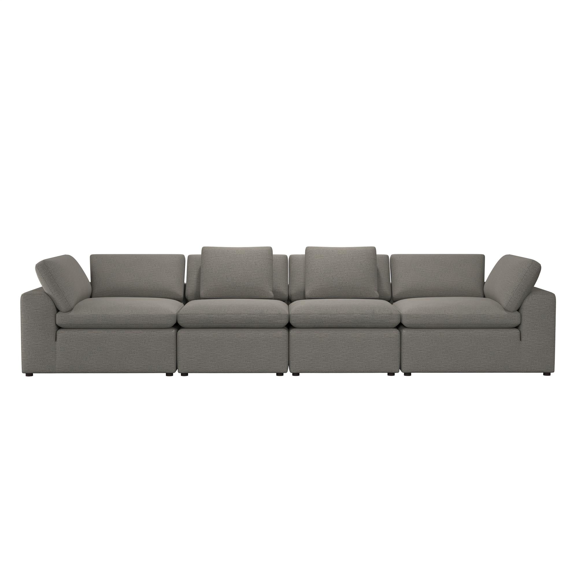 Cortney's Collection York 4 Seat Sofa Bundle - Taupe - 71” or More