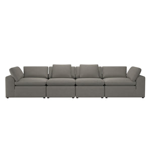 Cortney's Collection York 4 Seat Sofa Bundle - Taupe - 71” or More